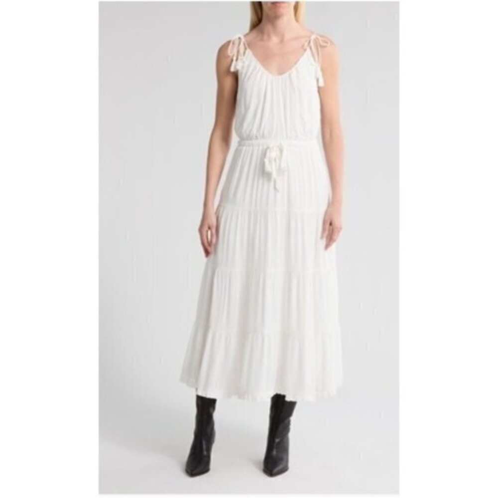 Paige White Wellsley Boho Midi Dress NWT